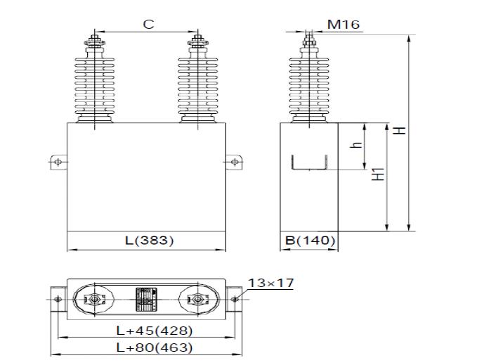 Capacitor supplier_AAM AC filter Power Capacitor drawing
